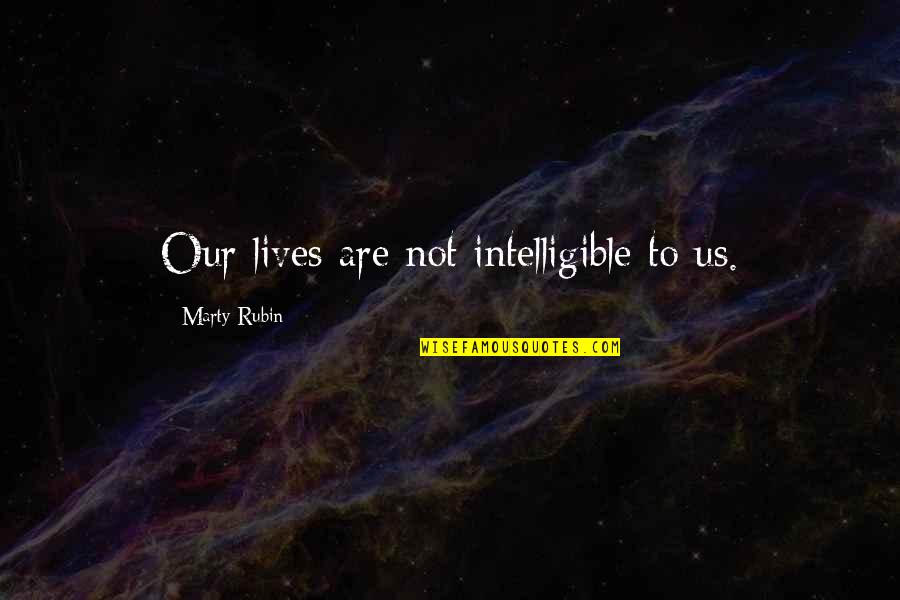 Souchet Comestible Quotes By Marty Rubin: Our lives are not intelligible to us. Souchet Comestible Quotes By Marty Rubin: Our lives are not intelligible to us.