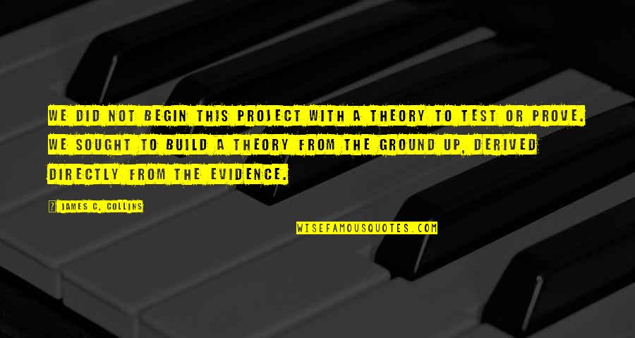 Sought Quotes By James C. Collins: We did not begin this project with a Sought Quotes By James C. Collins: We did not begin this project with a
