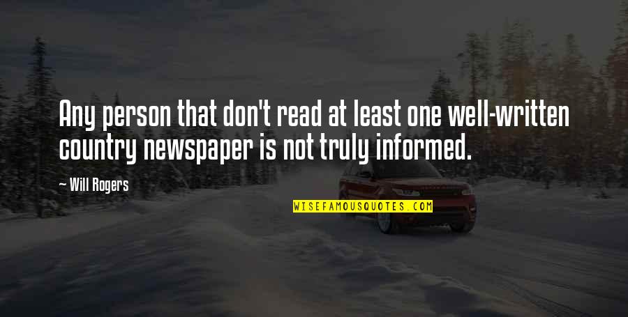 Souheila Edwards Quotes By Will Rogers: Any person that don't read at least one