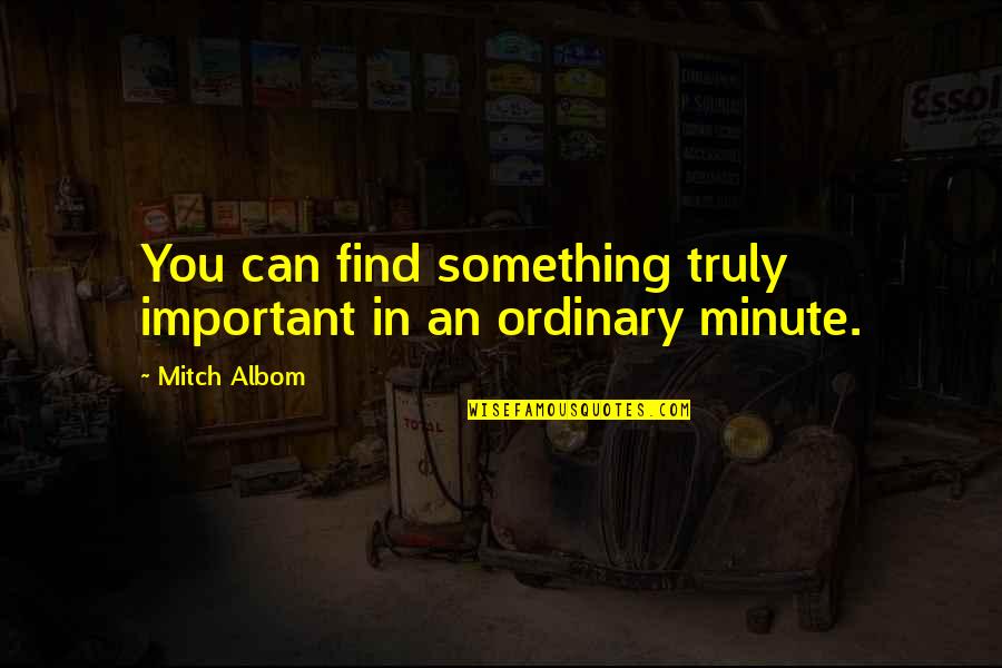 Souichi Tsujii Quotes By Mitch Albom: You can find something truly important in an
