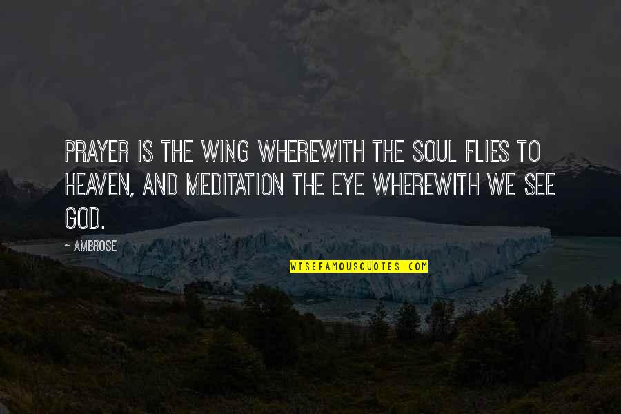 Soul And Eye Quotes By Ambrose: Prayer is the wing wherewith the soul flies