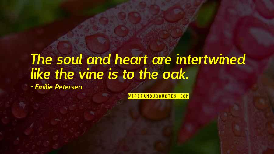 Soul And Quotes By Emilie Petersen: The soul and heart are intertwined like the