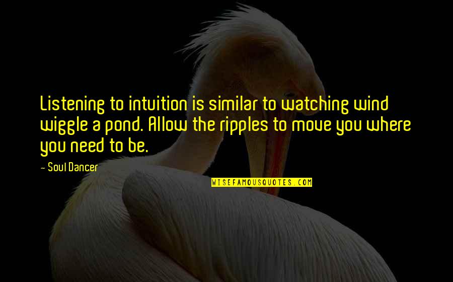 Soul Calling Quotes By Soul Dancer: Listening to intuition is similar to watching wind