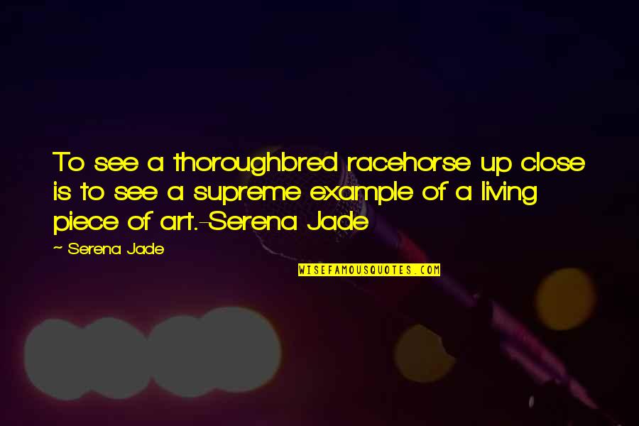 Soul Connection Quotes By Serena Jade: To see a thoroughbred racehorse up close is Soul Connection Quotes By Serena Jade: To see a thoroughbred racehorse up close is