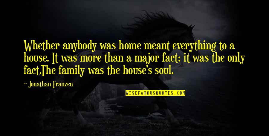 Soul Family Quotes By Jonathan Franzen: Whether anybody was home meant everything to a