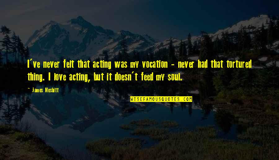 Soul Felt Quotes By James Nesbitt: I've never felt that acting was my vocation