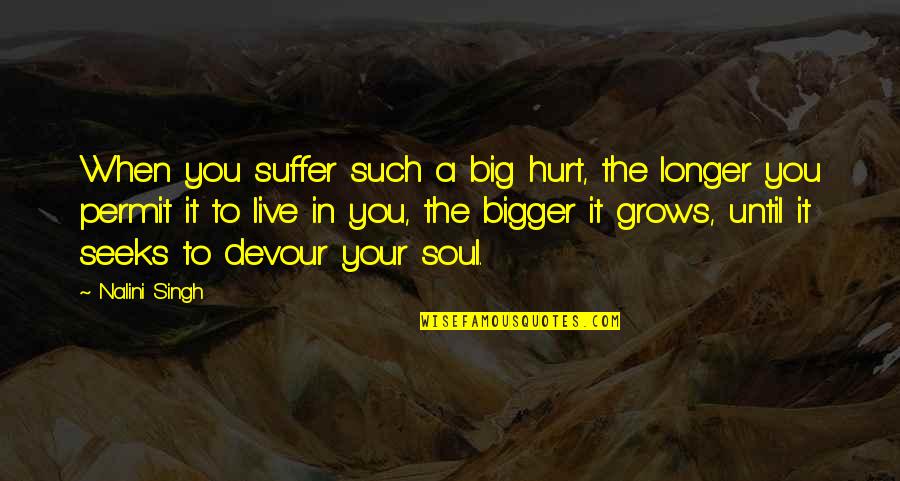 Soul Hurt Quotes By Nalini Singh: When you suffer such a big hurt, the