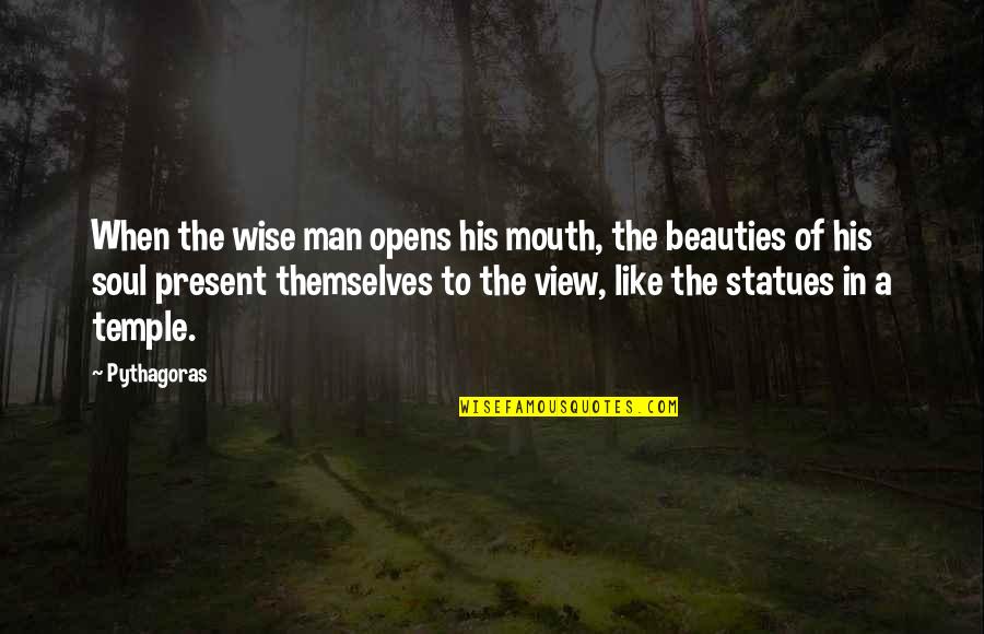 Soul Man Quotes By Pythagoras: When the wise man opens his mouth, the
