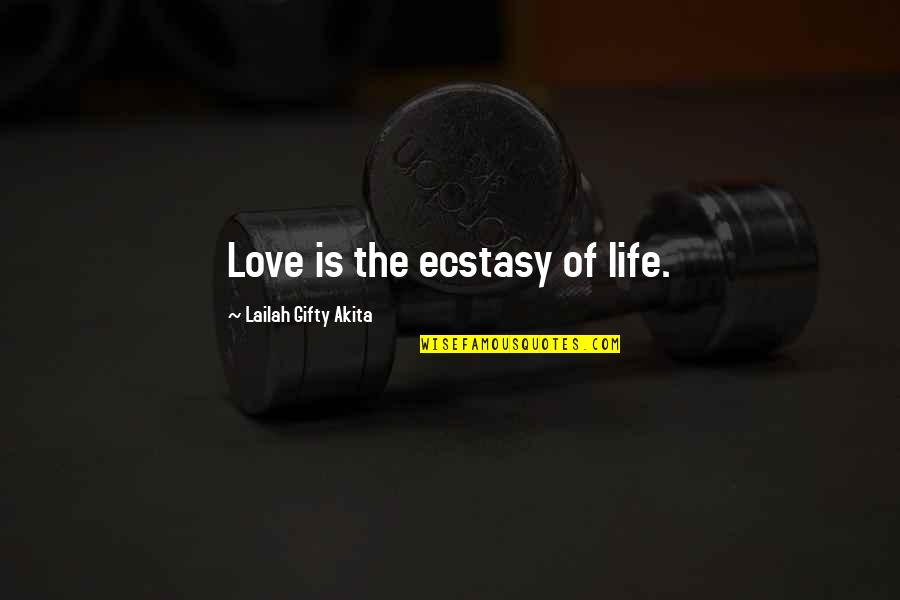 Soul Mate For Life Quotes By Lailah Gifty Akita: Love is the ecstasy of life.