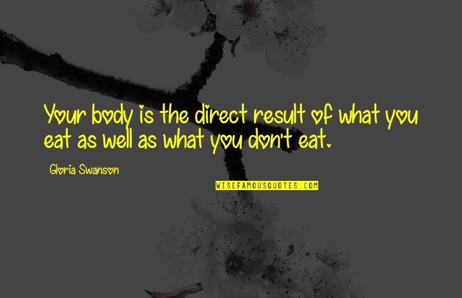 Soul Notes Quotes By Gloria Swanson: Your body is the direct result of what