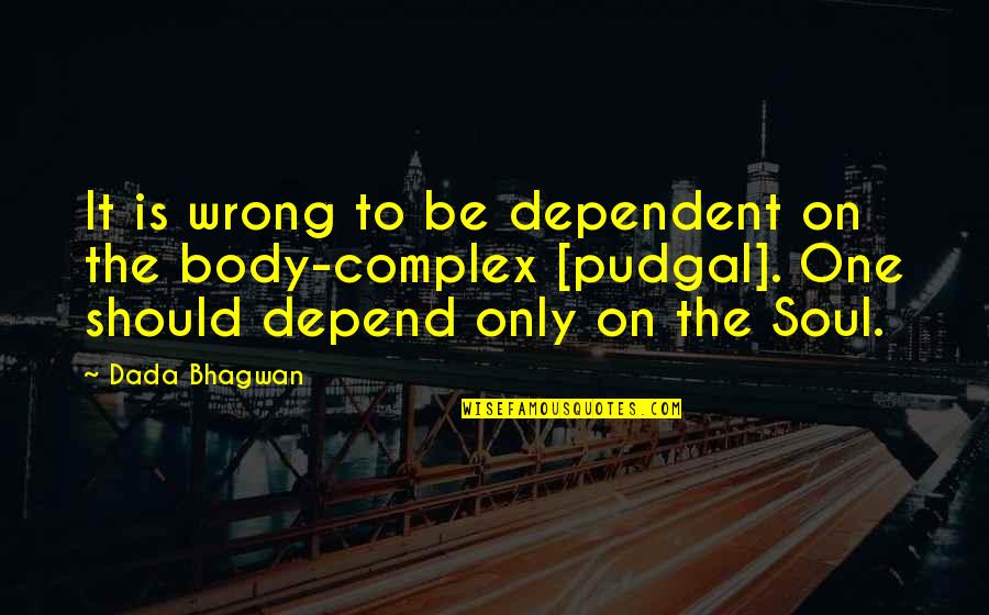Soul Only One Quotes By Dada Bhagwan: It is wrong to be dependent on the Soul Only One Quotes By Dada Bhagwan: It is wrong to be dependent on the