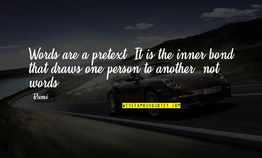 Soul Person Quotes By Rumi: Words are a pretext. It is the inner