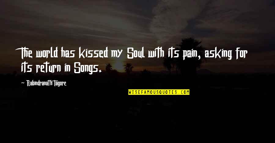 Soul Song Quotes By Rabindranath Tagore: The world has kissed my Soul with its