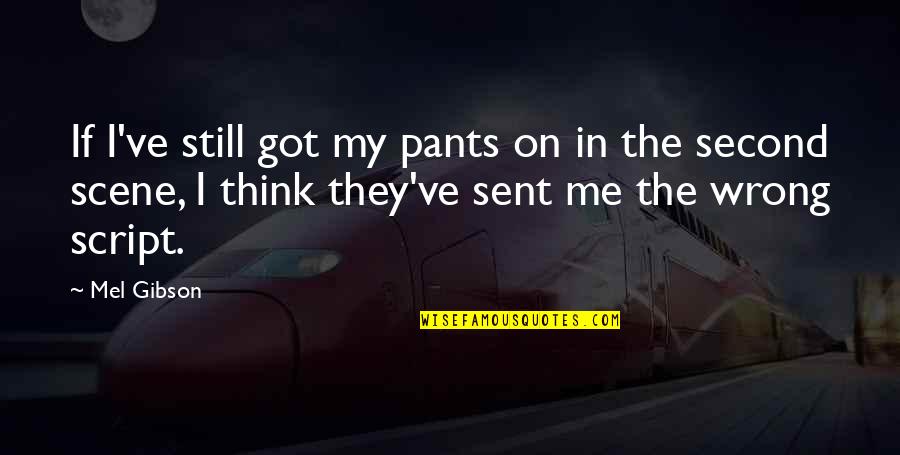 Soul Stirring Quotes By Mel Gibson: If I've still got my pants on in