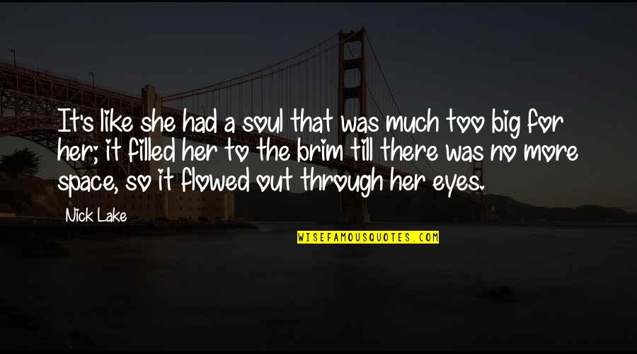Soul Through The Eyes Quotes By Nick Lake: It's like she had a soul that was