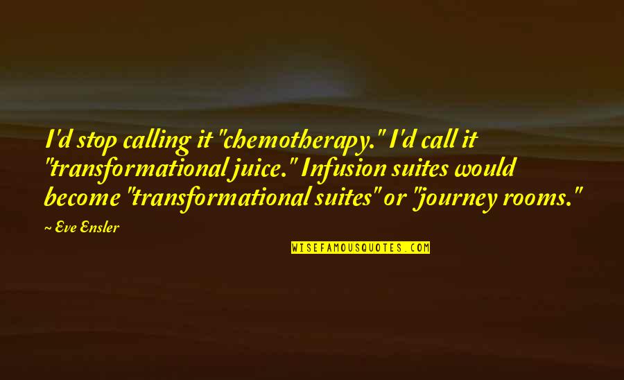 Soul Winning Quotes By Eve Ensler: I'd stop calling it "chemotherapy." I'd call it