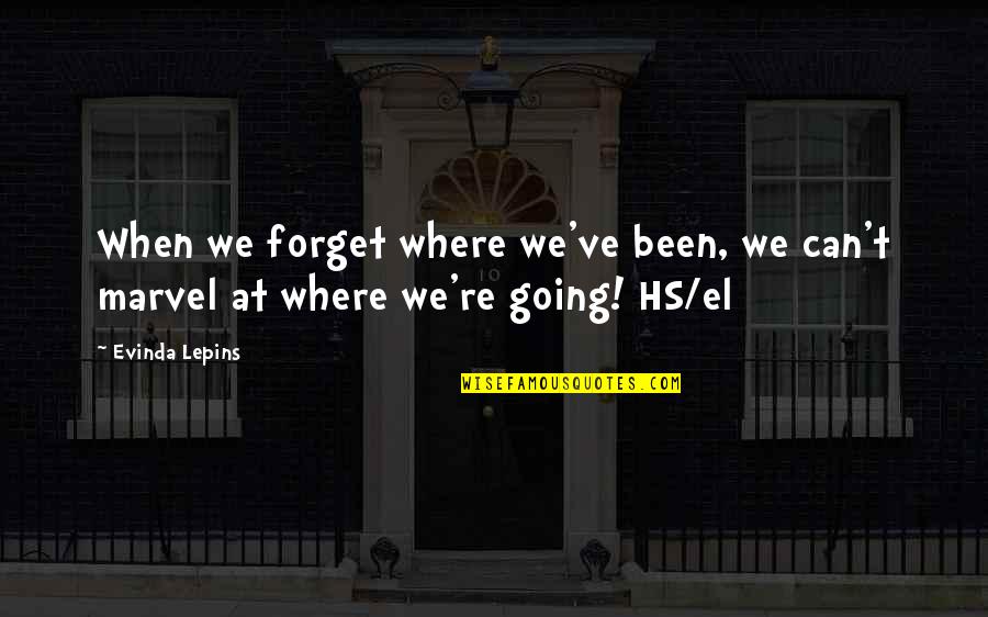 Soulier Dor Quotes By Evinda Lepins: When we forget where we've been, we can't