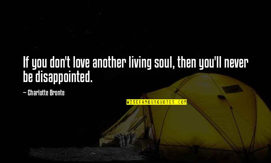 Soul'll Quotes By Charlotte Bronte: If you don't love another living soul, then