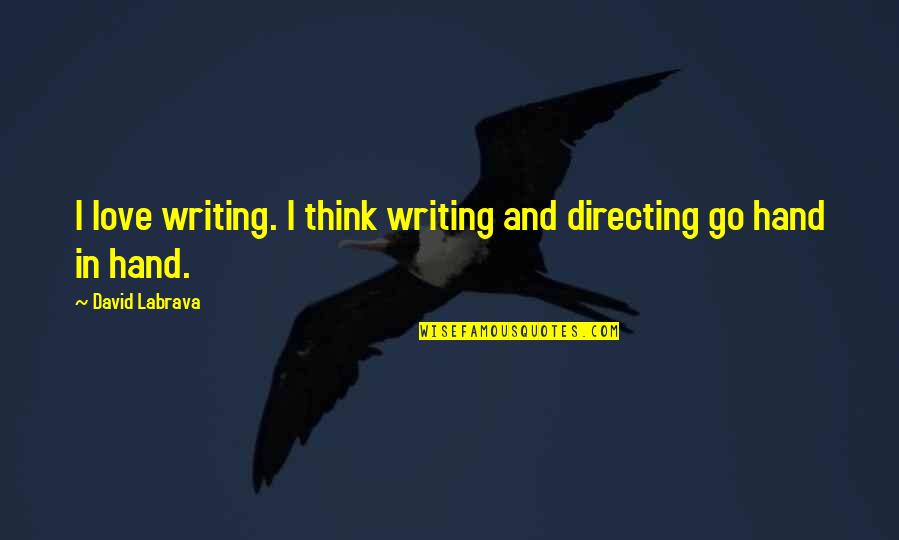 Soulmates Images And Quotes By David Labrava: I love writing. I think writing and directing