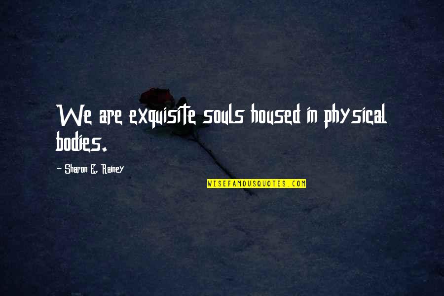 Souls And Bodies Quotes By Sharon E. Rainey: We are exquisite souls housed in physical bodies. Souls And Bodies Quotes By Sharon E. Rainey: We are exquisite souls housed in physical bodies.