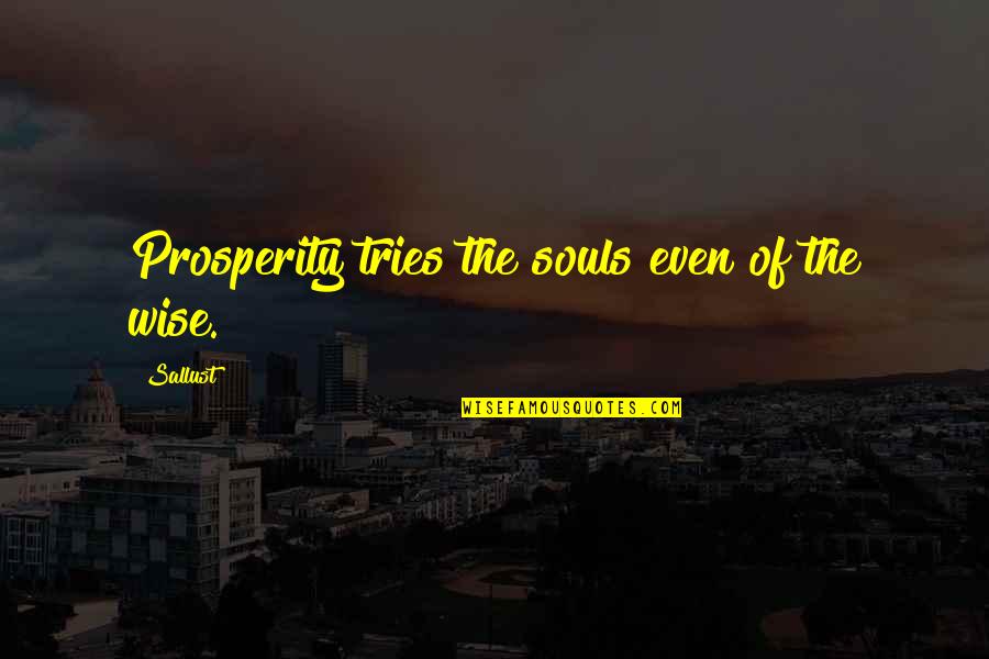 Souls'prison Quotes By Sallust: Prosperity tries the souls even of the wise.