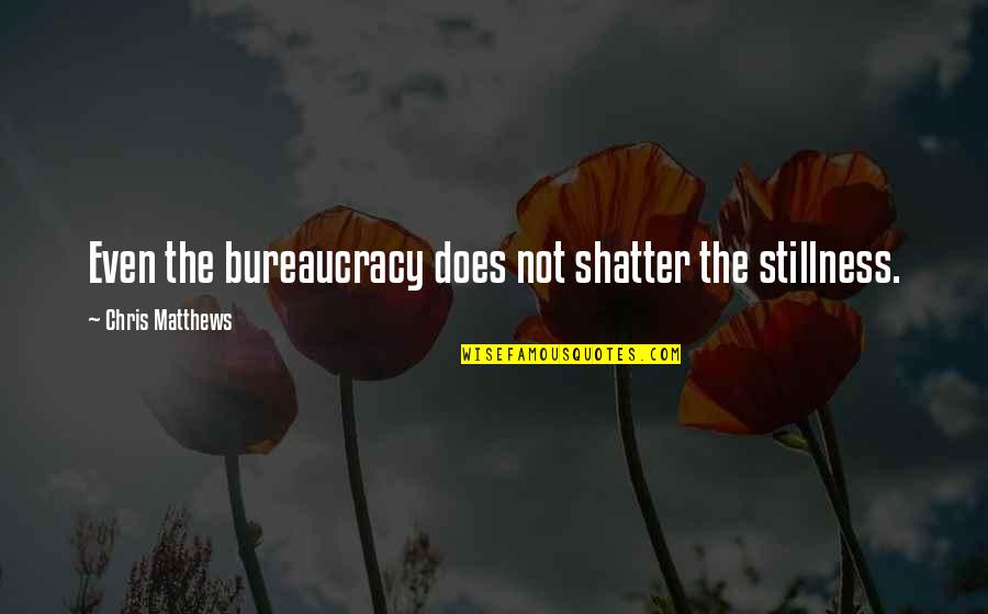 Soulstice Flyff Quotes By Chris Matthews: Even the bureaucracy does not shatter the stillness.