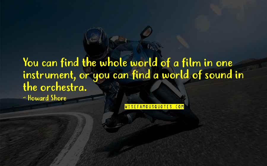 Sound In Film Quotes By Howard Shore: You can find the whole world of a