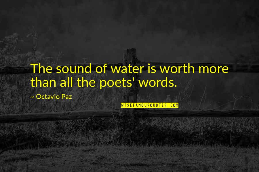 Sound Of Water Quotes By Octavio Paz: The sound of water is worth more than