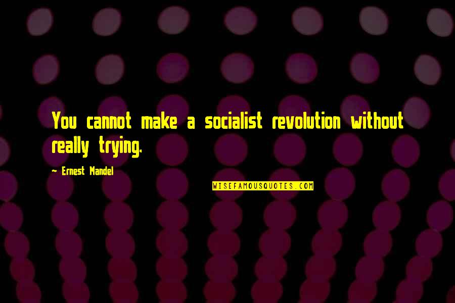 Soundarya Quotes By Ernest Mandel: You cannot make a socialist revolution without really