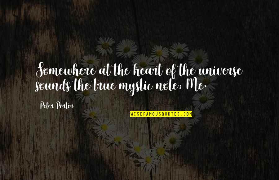 Sounds From The Heart Quotes By Peter Porter: Somewhere at the heart of the universe sounds