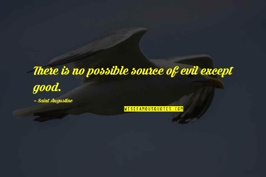 Source Of Evil Quotes By Saint Augustine: There is no possible source of evil except