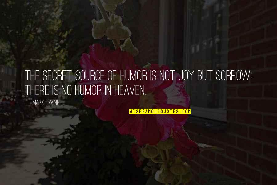 Source Of Joy Quotes By Mark Twain: The secret source of humor is not joy