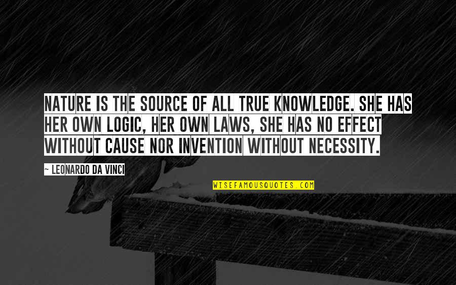 Source Of Knowledge Quotes By Leonardo Da Vinci: Nature is the source of all true knowledge.