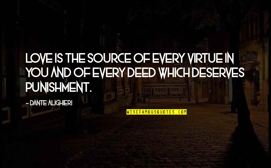 Source'ultimate Quotes By Dante Alighieri: Love is the source of every virtue in