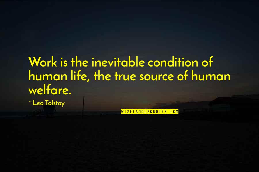 Sourcils Naturels Quotes By Leo Tolstoy: Work is the inevitable condition of human life,