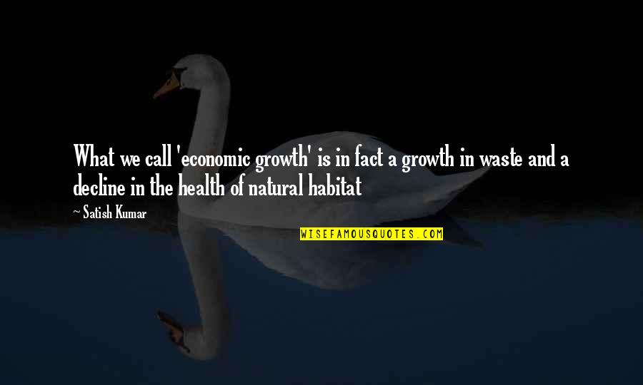 Sourcing Famous Quotes By Satish Kumar: What we call 'economic growth' is in fact