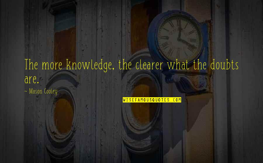 Sourial Lucy Quotes By Mason Cooley: The more knowledge, the clearer what the doubts