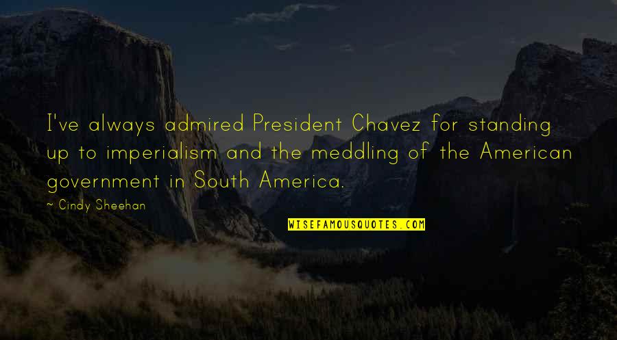 South America Quotes By Cindy Sheehan: I've always admired President Chavez for standing up