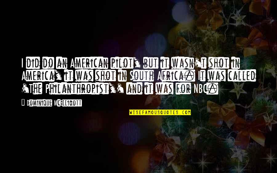 South America Quotes By Dominique McElligott: I did do an American pilot, but it