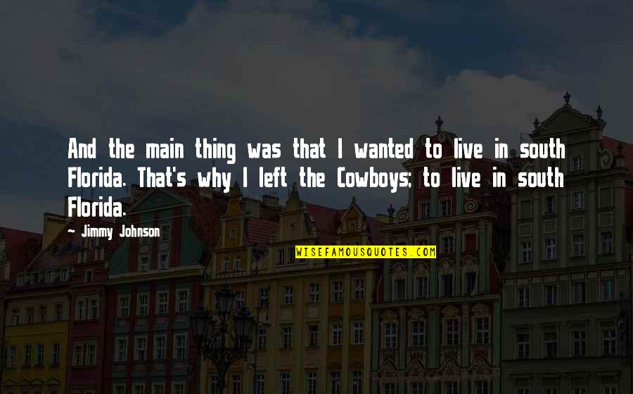 South On Main Quotes By Jimmy Johnson: And the main thing was that I wanted South On Main Quotes By Jimmy Johnson: And the main thing was that I wanted