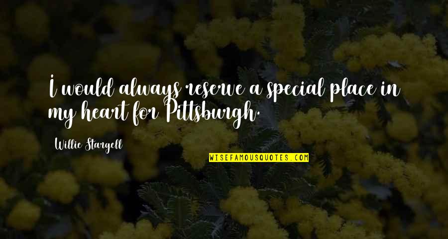Southern Baptists Quotes By Willie Stargell: I would always reserve a special place in