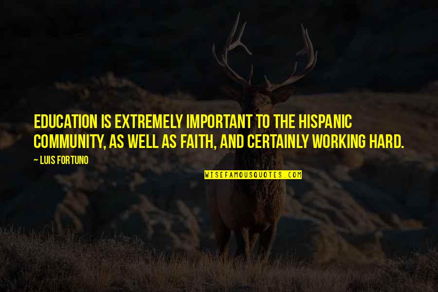 Southern Rain Quotes By Luis Fortuno: Education is extremely important to the Hispanic community,