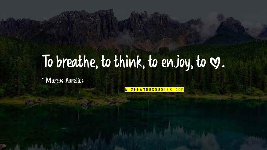 Southern Upbringing Quotes By Marcus Aurelius: To breathe, to think, to enjoy, to love.