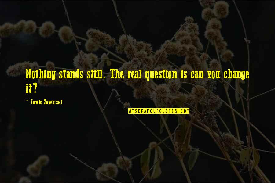 Souvannarath Lindsay Quotes By Jamie Zawinski: Nothing stands still. The real question is can