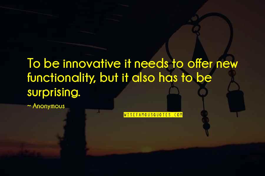 Souz Chvaletice Quotes By Anonymous: To be innovative it needs to offer new