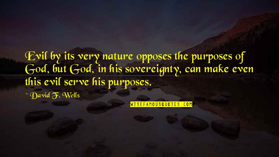 Sovereignty Of God Quotes By David F. Wells: Evil by its very nature opposes the purposes