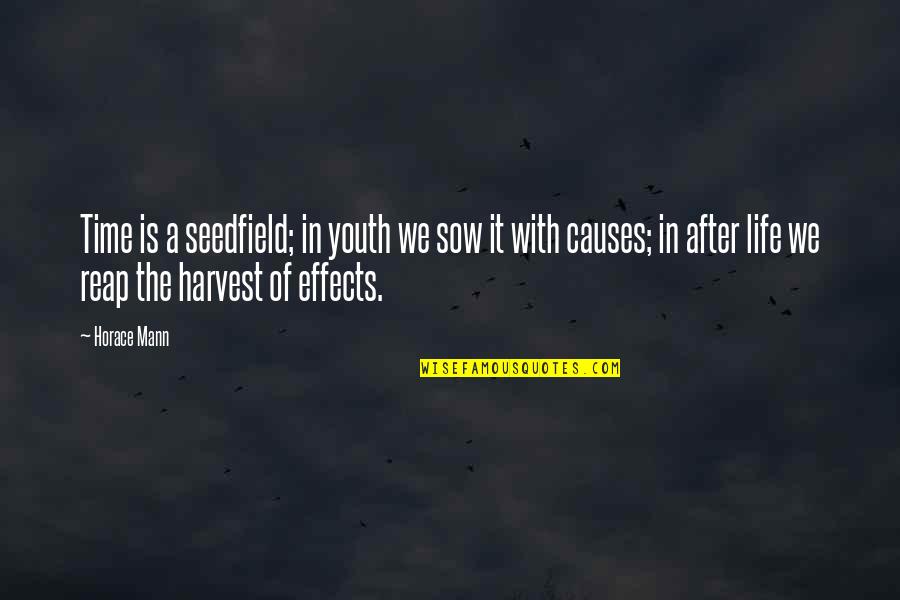 Sow As You Reap Quotes By Horace Mann: Time is a seedfield; in youth we sow
