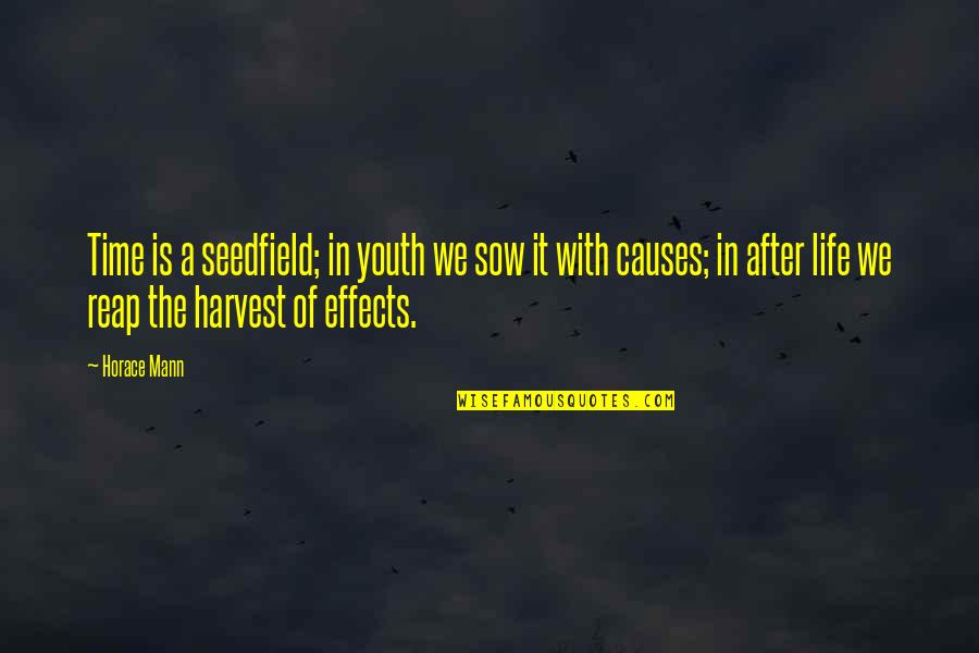 Sow Quotes By Horace Mann: Time is a seedfield; in youth we sow