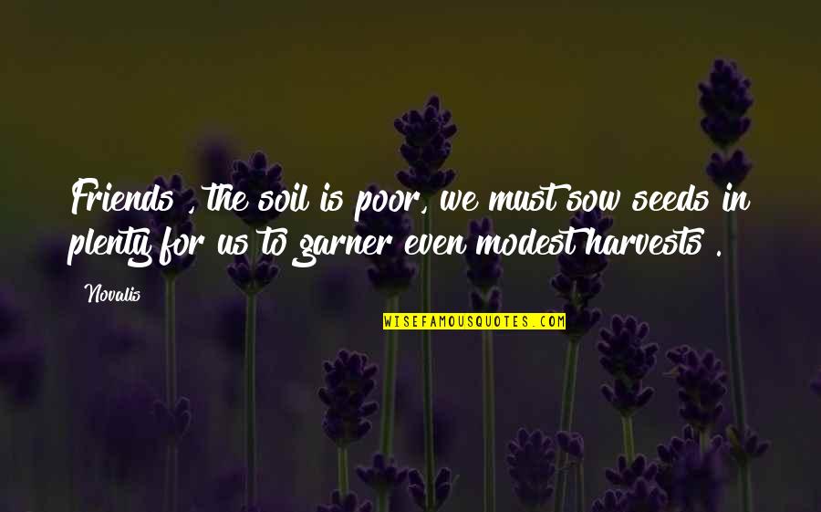 Sow Quotes By Novalis: Friends , the soil is poor, we must