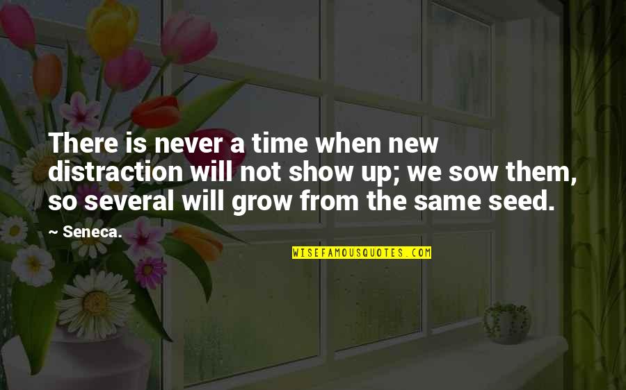 Sow Quotes By Seneca.: There is never a time when new distraction